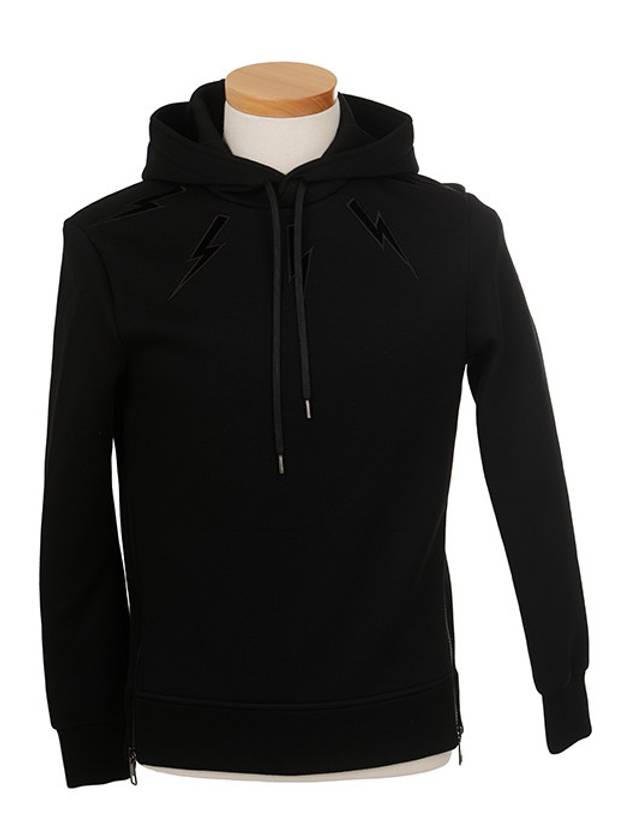 PBJS246E Black Thunder Neoprene Hooded Sweatshirt - NEIL BARRETT - BALAAN 3