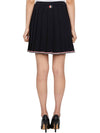 Full Needle Stitch Merino Wool Tipping Pleated Skirt Navy - THOM BROWNE - BALAAN 5