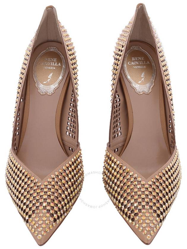 Rene Caovilla Ladies Gold Ginger Crystal Pumps, Brand Size 37 ( US Size 7 ) - RENE CAOVILLA - BALAAN 3