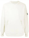 Men's Lens Wappen Zipper Pocket Crew Neck Sweatshirt White - CP COMPANY - BALAAN 3