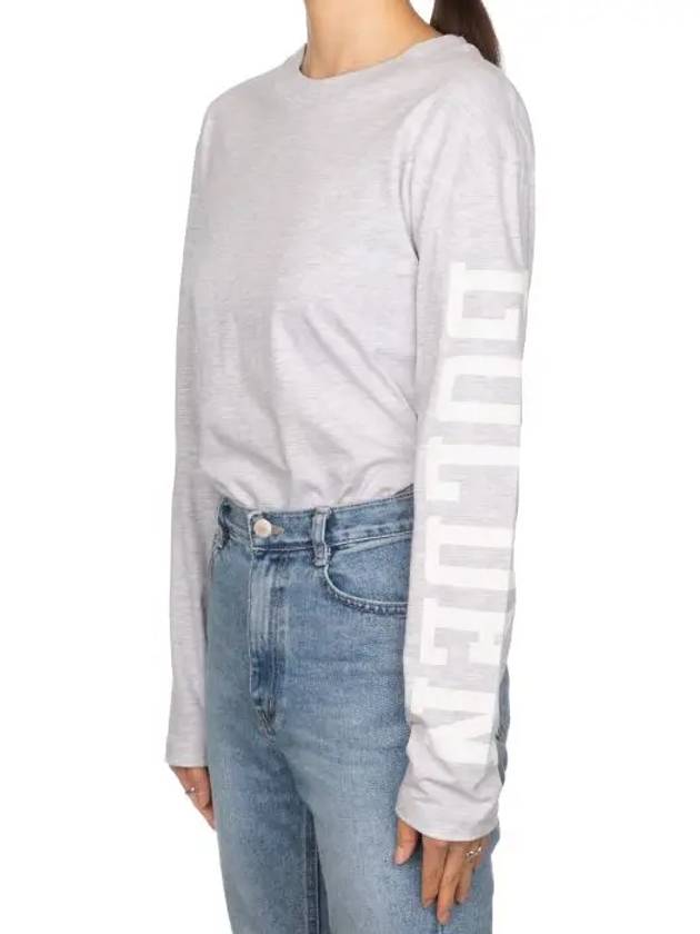 Logo melange gray long sleeve t shirt 125a2 - GOLDEN GOOSE - BALAAN 3