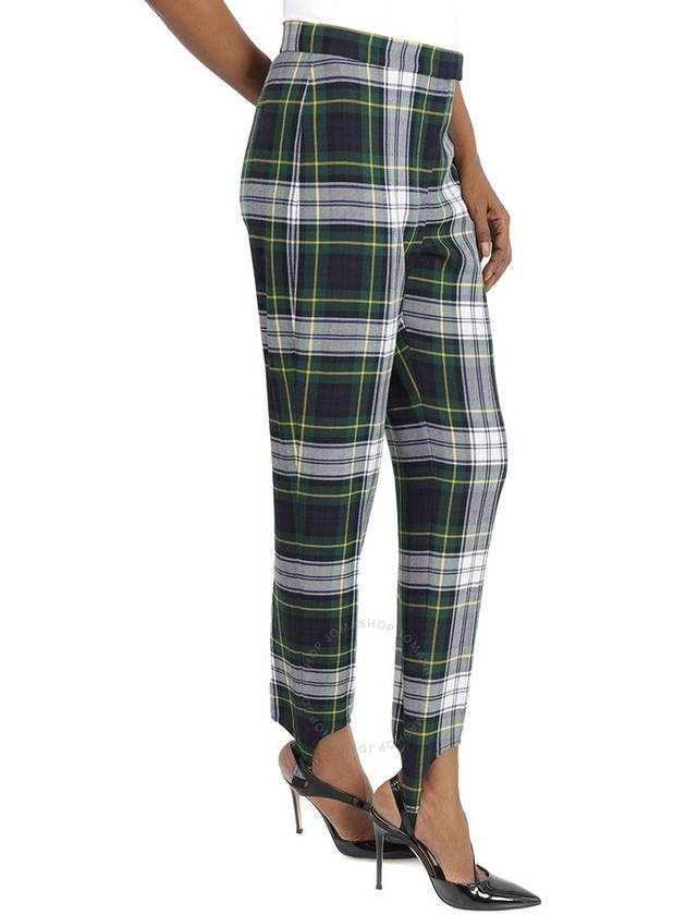 Burberry Tartan Wool High-waisted Stirrup Trousers In Ink Blue, Brand Size 6 (US Size 4) - BURBERRY - BALAAN 2