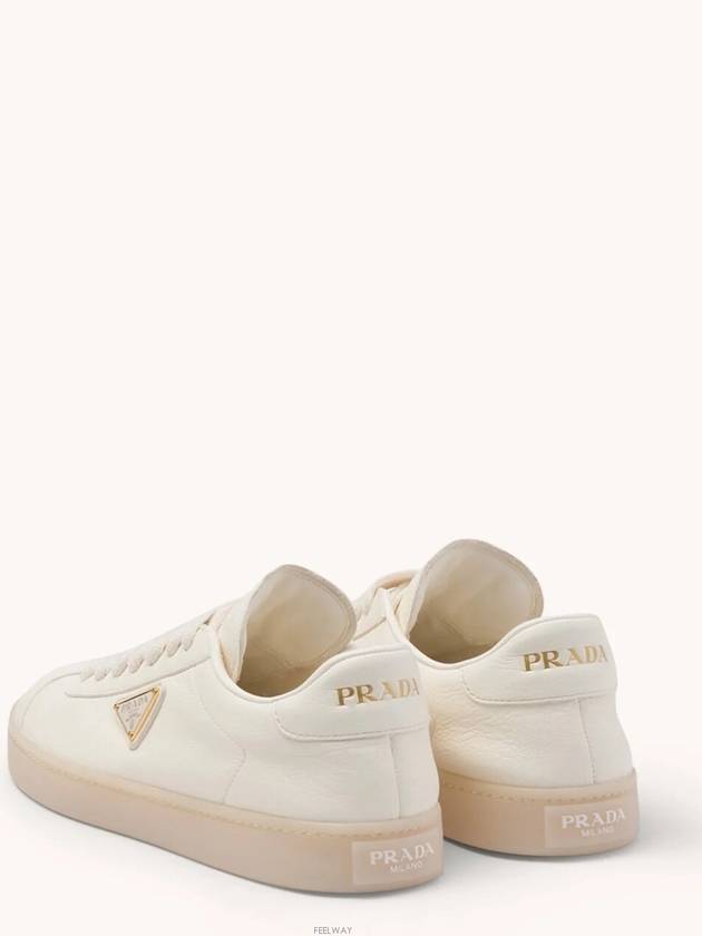 Leather Low Top Sneakers White - PRADA - BALAAN 6