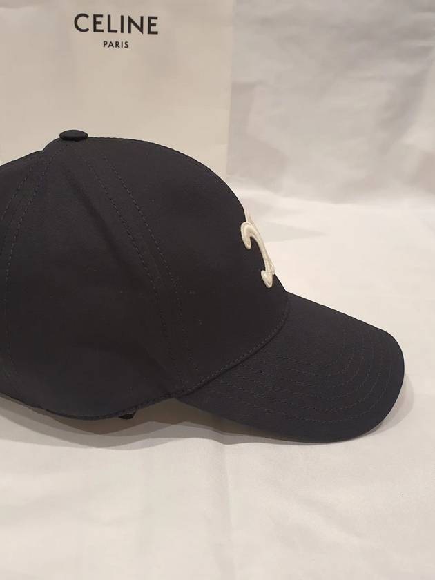 Triomphe Logo Cotton Ball Cap Black - CELINE - BALAAN 5