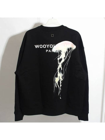 24SS Luminous Jellyfish Back Logo Sweatshirt Black W241TS24 736B - WOOYOUNGMI - BALAAN 1