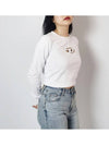 F Slimmy Cutout Logo Crop Sweatshirt White - DIESEL - BALAAN 4