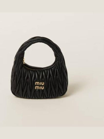 Wander Matelasse Nappa Leather Shoulder Bag Black - MIU MIU - BALAAN 2