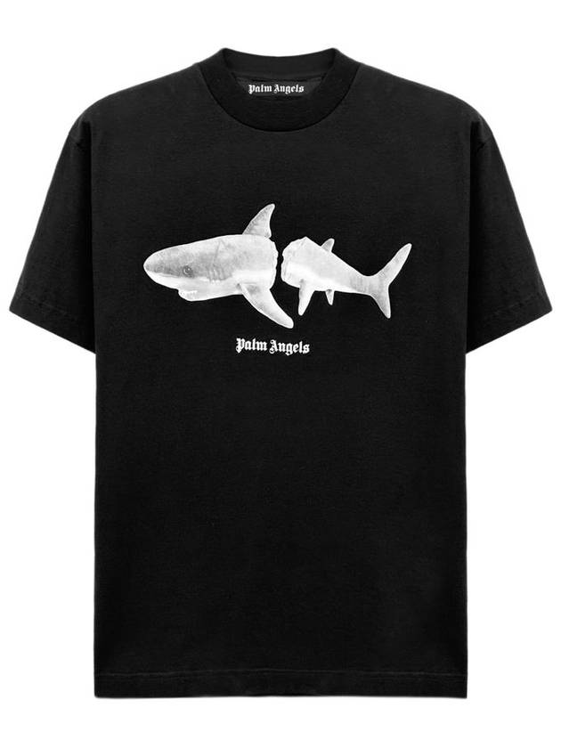 Shark Classic Short Sleeve T-Shirt Black - PALM ANGELS - BALAAN 2