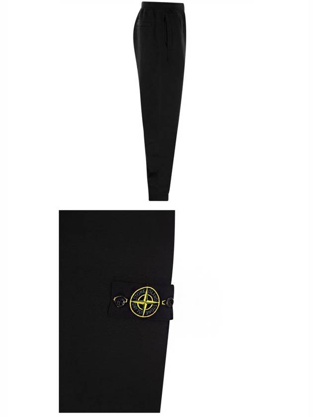 Signature Wappen Patch Cotton Exhaust Pants Black - STONE ISLAND - BALAAN 6