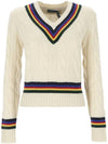 Cable Cricket Knit Top Cream - POLO RALPH LAUREN - BALAAN 1