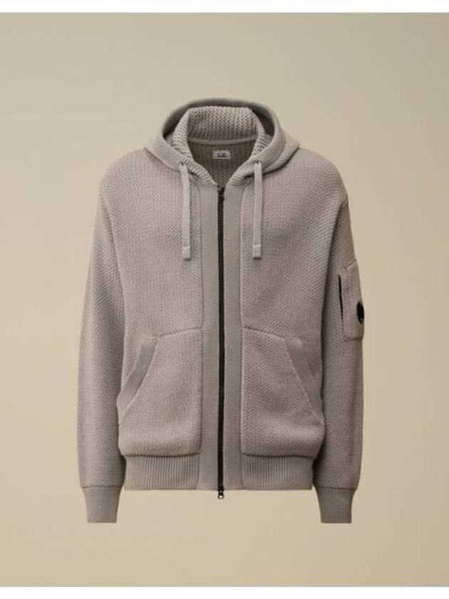 Re Wool Knit Hooded Zipped Cardigan Grey - CP COMPANY - BALAAN 2