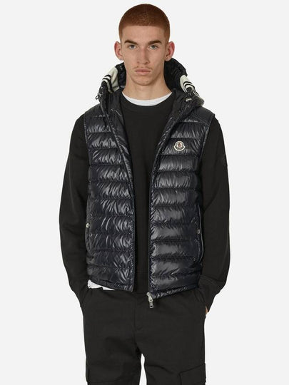 Clai Logo Patch Down Vest Navy - MONCLER - BALAAN 2