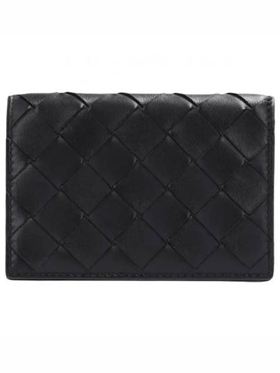 Intrecciato Flap Business Card Wallet Black - BOTTEGA VENETA - BALAAN 2