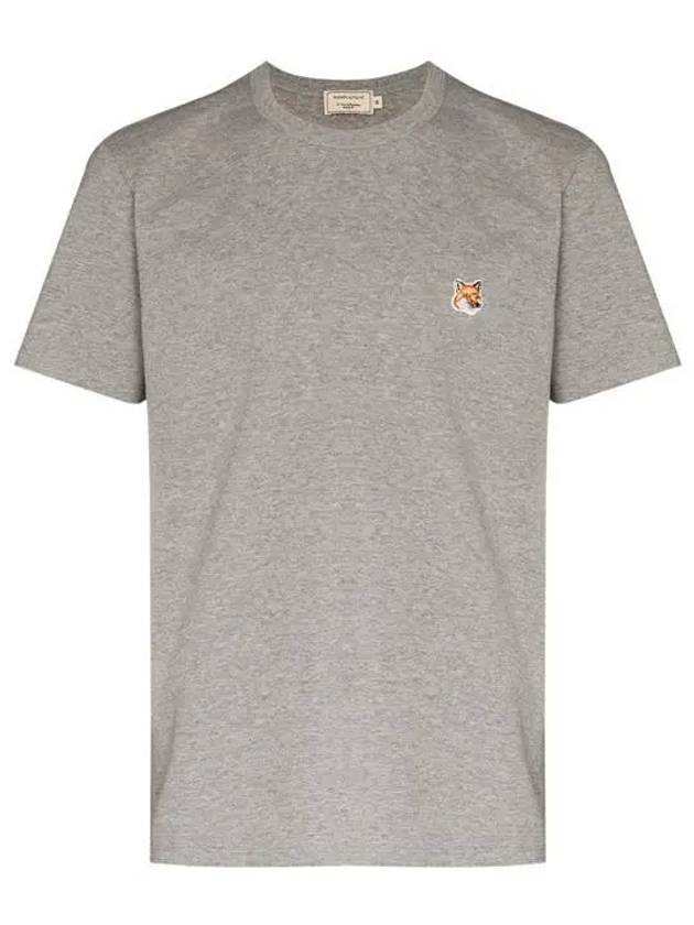 Fox Head Patch Classic Short Sleeve T-Shirt Grey Melange - MAISON KITSUNE - BALAAN 2