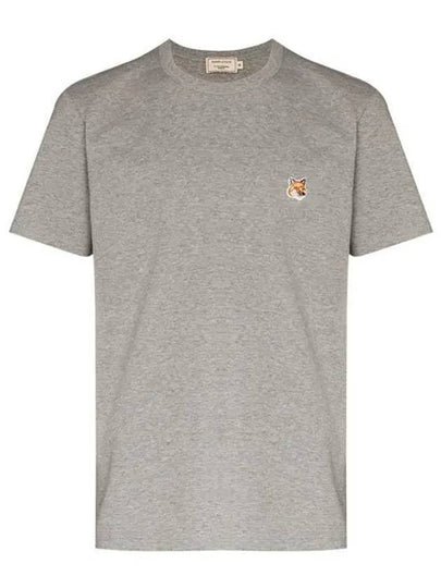 Fox Head Patch Classic Short Sleeve T-Shirt Grey Melange - MAISON KITSUNE - BALAAN 2