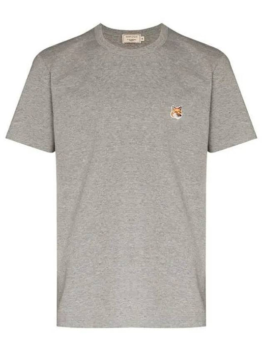 Fox Head Patch Classic Short Sleeve T-Shirt Grey Melange - MAISON KITSUNE - BALAAN 2