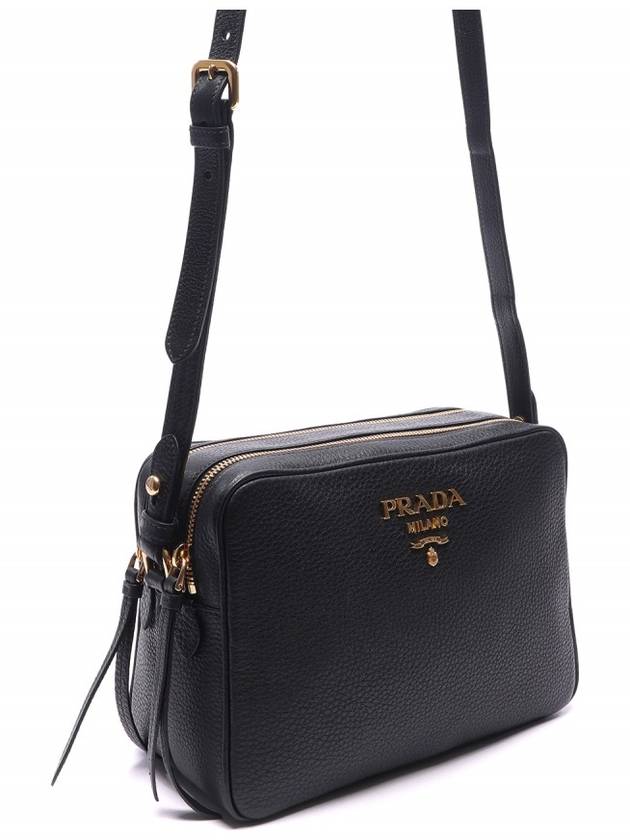 Vitello Phoenix Double Zipper Cross Bag Black - PRADA - BALAAN 4