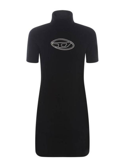 Women's M Agarette Logo Cut Out High Neck Short Dress Black - DIESEL - BALAAN 2