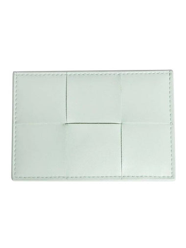 Intrecciato Leather Card Holder Light Green - BOTTEGA VENETA - BALAAN 1