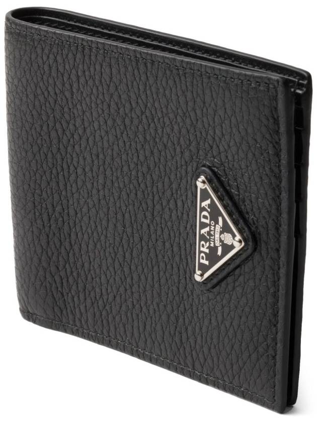 Enamel Triangle Logo Bifold Wallet Black - PRADA - BALAAN 5