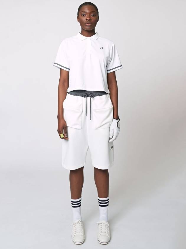 Crop Polo G Polo Shirt White - ATHPLATFORM - BALAAN 1