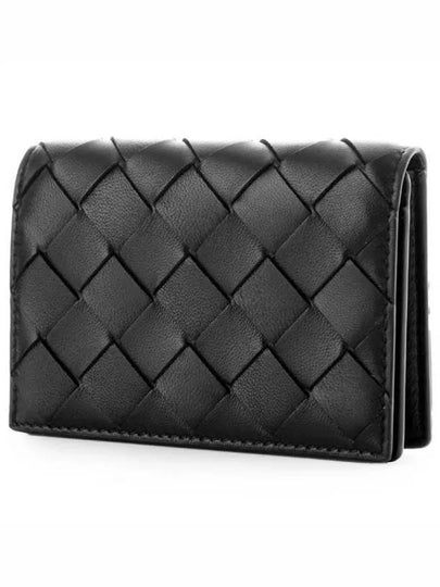 Intrecciato Flap Business Card Wallet Black - BOTTEGA VENETA - BALAAN 2