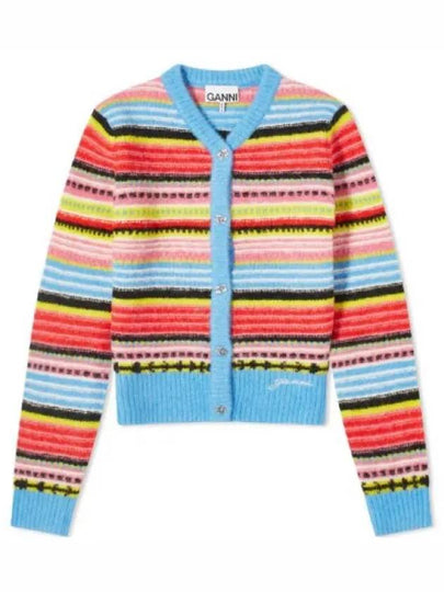 Soft Wool Stripe Cardigan - GANNI - BALAAN 2