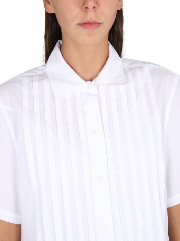 Poplin Shirt Cotton Short Dress White - KENZO - BALAAN 5