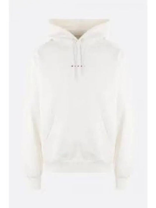 Logo Print Drawstring Hoodie White - MARNI - BALAAN 2