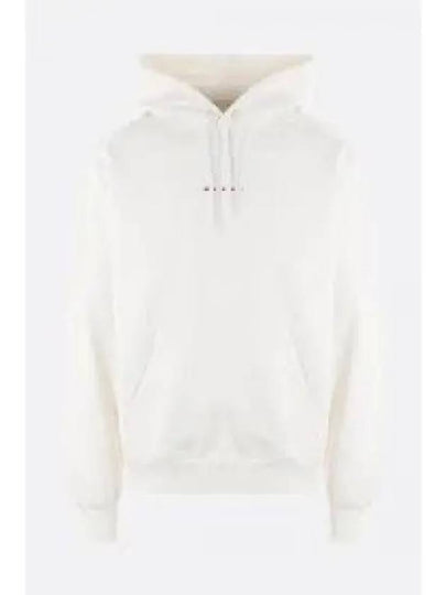 Logo Print Drawstring Hoodie White - MARNI - BALAAN 2