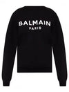 Front Logo Crew Neck Sweatshirt Black - BALMAIN - BALAAN 2