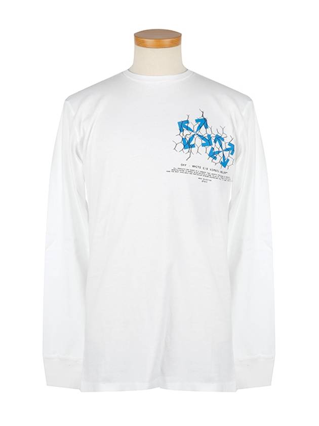 Fence Arrow Long Sleeve T-Shirt White Blue - OFF WHITE - BALAAN 5