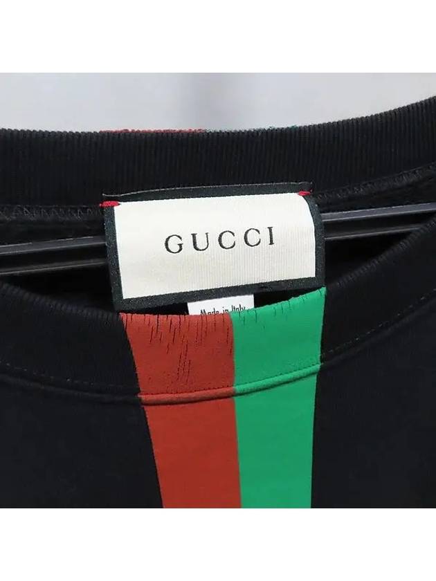 635847 Black color web stripe FAKE NOT Men s sweatshirt XL size - GUCCI - BALAAN 3