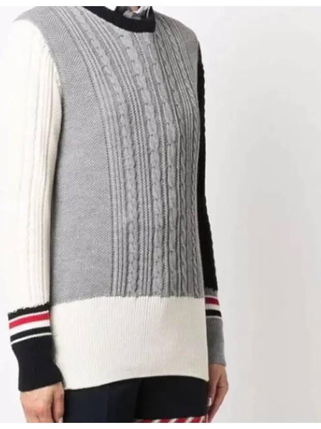 Funmix Cable Merino Knit Top - THOM BROWNE - BALAAN.