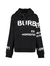 Horseferry Print Cotton Oversized Hoodie Black - BURBERRY - BALAAN 1