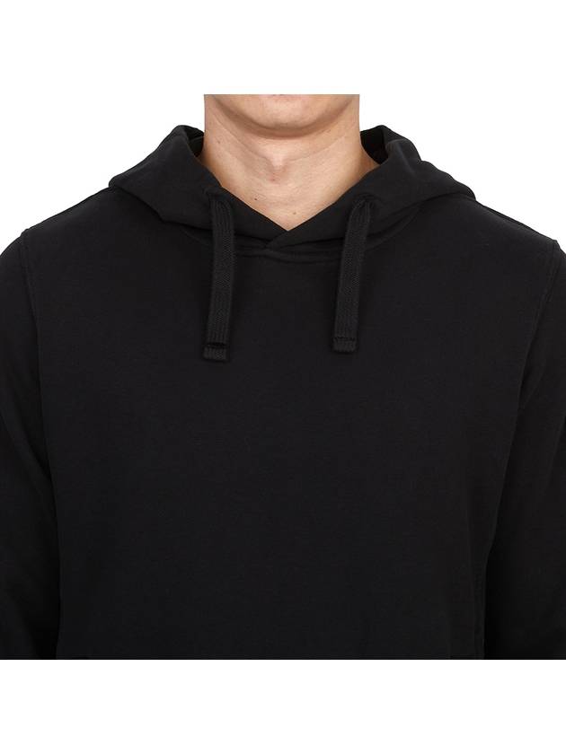 Wappen Patch Brushed Cotton Fleece Hoodie Black - STONE ISLAND - BALAAN 6