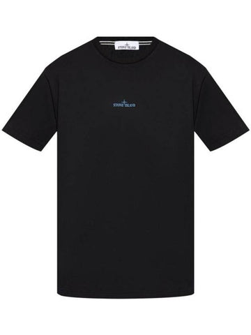 Stamp One Print Short Sleeve T-Shirt Black - STONE ISLAND - BALAAN 1