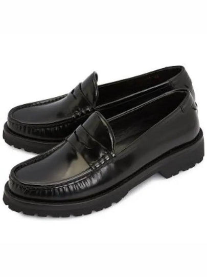 Monogram Leather Loafers Black - SAINT LAURENT - BALAAN 2