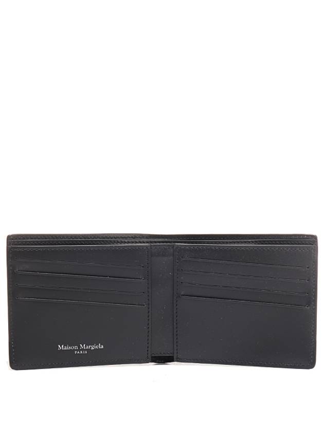 Stitched Bifold Leather Half Wallet Black - MAISON MARGIELA - BALAAN 4