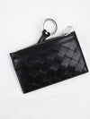 Intrecciato Zipper Single Card Wallet Black - BOTTEGA VENETA - BALAAN 4