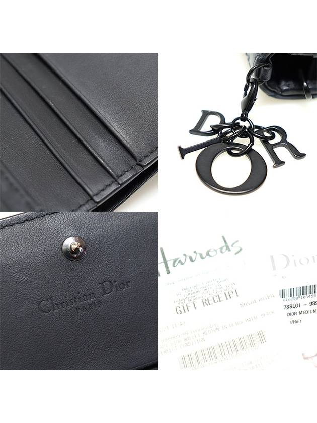 Black Ultra Matte Cannage Calfskin Lady Mini Bicycle Wallet - DIOR - BALAAN 7