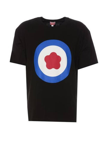 Target Print Oversized Short Sleeve T-Shirt Black - KENZO - BALAAN 1