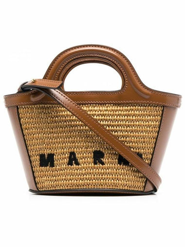 Rattan Micro Tropicalia Cross Bag Brown - MARNI - BALAAN 1