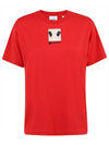 Photo Print Oversized Short Sleeve T-Shirt Red - BURBERRY - BALAAN 1