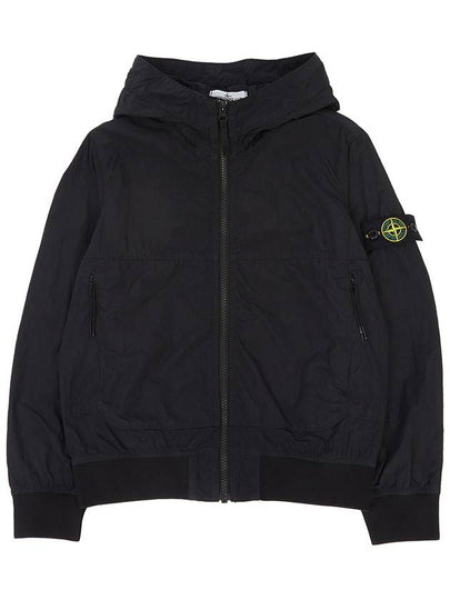 Kids Wappen Patch Wind Zip Up Hoodie Black - STONE ISLAND - BALAAN 2