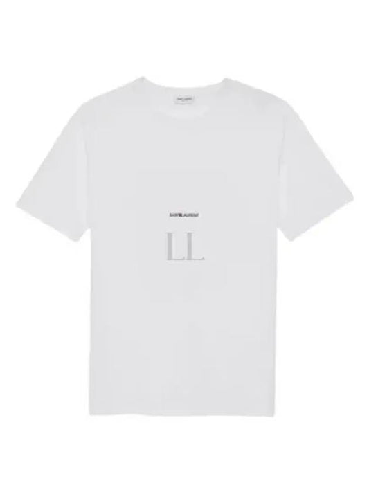 Rive Gauche Short Sleeve T-Shirt White - SAINT LAURENT - BALAAN 2