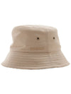 Embroidered Logo Cotton Gabardine Bucket Hat Honey - BURBERRY - BALAAN 3