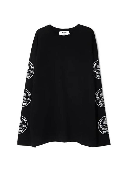 printed cotton long sleeve t-shirt 3540MM124 237798 99 - MSGM - BALAAN 1