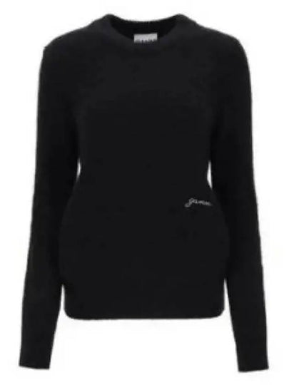 Alpaca Wool Blend Knit Top Black - GANNI - BALAAN 2