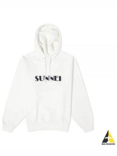 Embroidered Logo Drawstring Hoodie White - SUNNEI - BALAAN 2